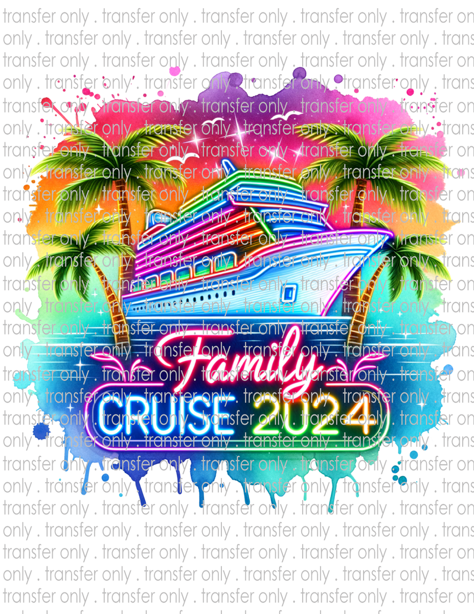 Family Cruise 2024 Waterslide, Sublimation Transfers Sticky Fingers