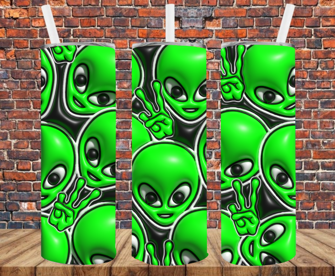 Snacking Alien Tumbler / Cute Blue Alien Tumbler / Cute Alien