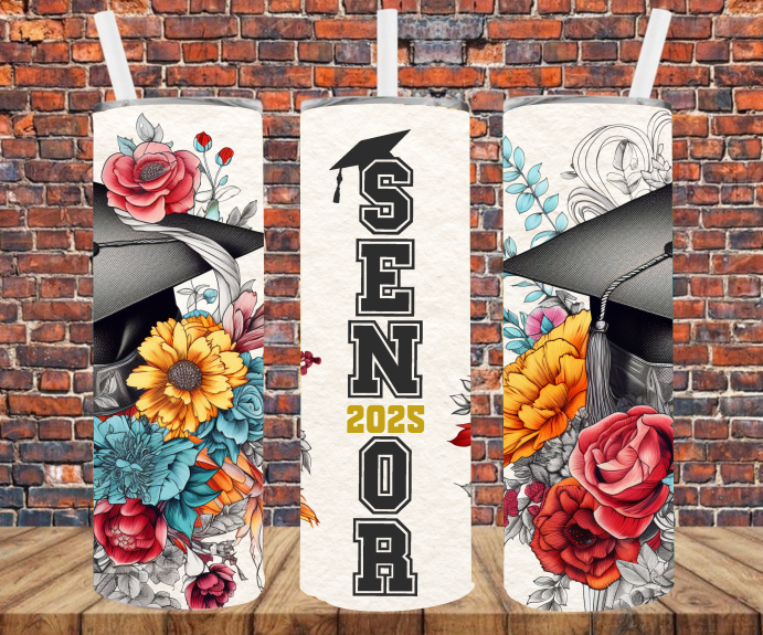 Senior 2025 Tumbler Wrap Sublimation Transfers Sticky Fingers