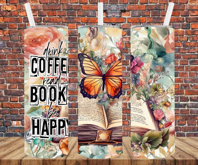 Vintage Tumbler Wrap Cute Coffee Tumbler Wrap Books and -  in