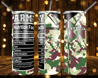 Army - Tumbler Wrap Sublimation Transfers