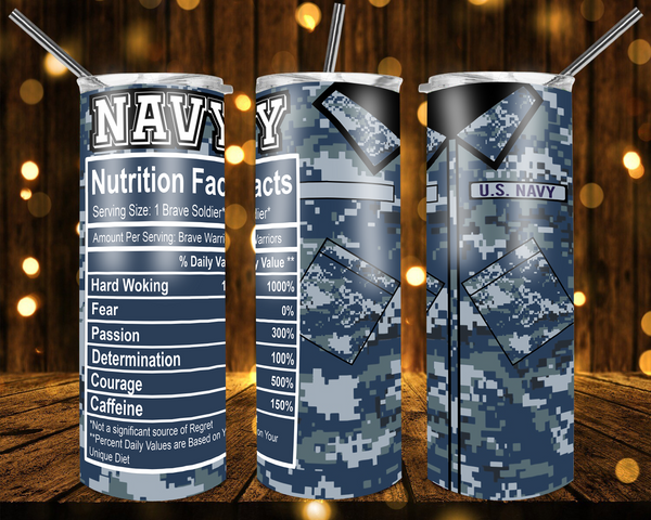 Navy - Tumbler Wrap Sublimation Transfers