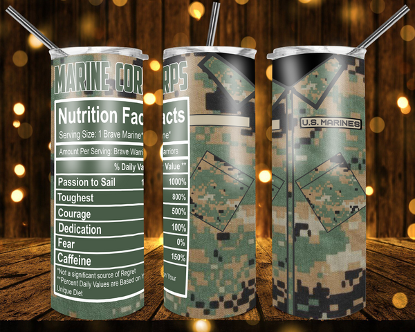 Marine Corp - Tumbler Wrap Sublimation Transfers