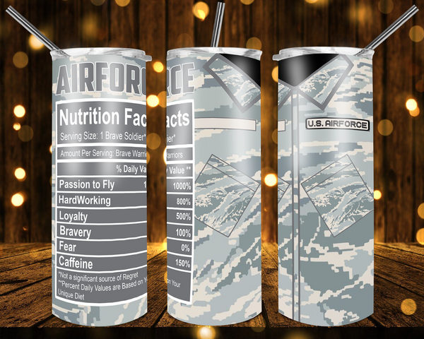 Air Force - Tumbler Wrap Sublimation Transfers