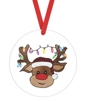 Reindeer Boy - Christmas Ornament -  UV DTF Decals