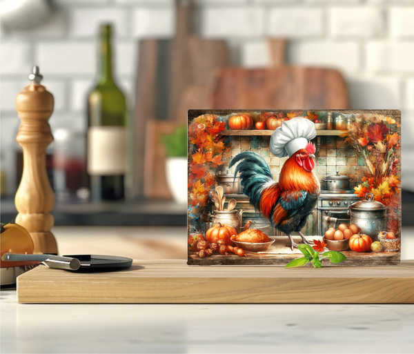 Rooster Chef - Cutting Board - Sublimation Transfer