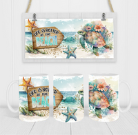 Life is Better At The Beach - Coffee Mug Wrap - Sublimation Transfers