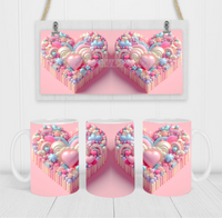 Valentine Heart - Coffee Mug Wrap - Sublimation Transfers