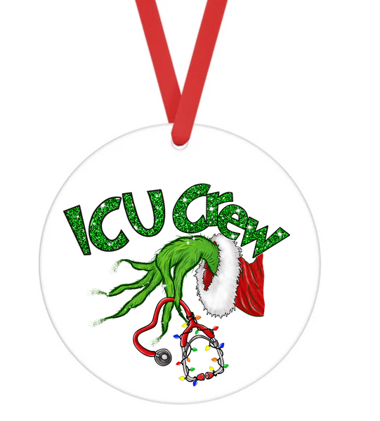 ICU Crew - Christmas Ornament -  UV DTF Decals