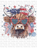 Patriotic Cow - Waterslide, Sublimation Transfers