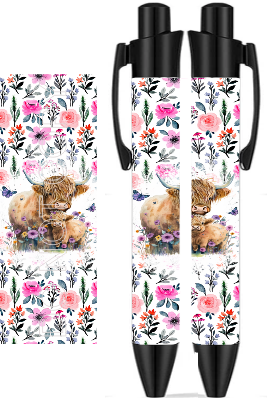 Shaggy Highlander Cow - Sublimation Pen Wrap