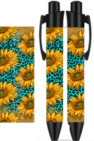 Turquoise & Leopard - Sublimation Pen Wrap