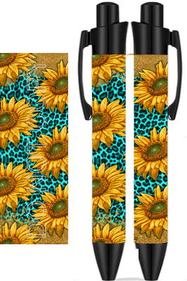 Turquoise & Leopard - Sublimation Pen Wrap