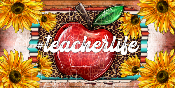 Teacher Life License Plate Sheets - Sublimation Transfer