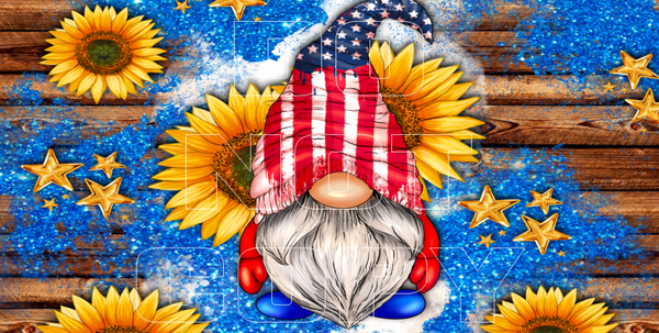 Patriotic Gnome Sublimation Transfers - License Plate Sheets