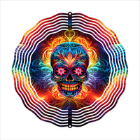 Psychedelic Skull - Wind Spinner - Sublimation Transfers