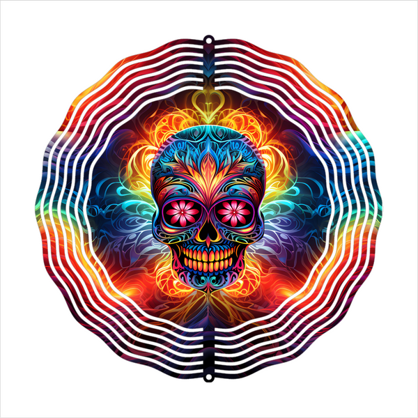 Psychedelic Skull - Wind Spinner - Sublimation Transfers