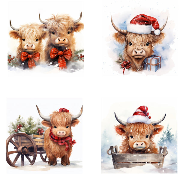 Christmas Country Cows - Square Sublimation Sheet