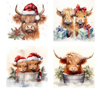 Christmas Country Cows - Square Sublimation Sheet