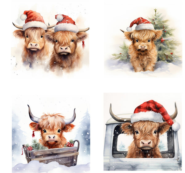 Christmas Country Cows - Square Sublimation Sheet