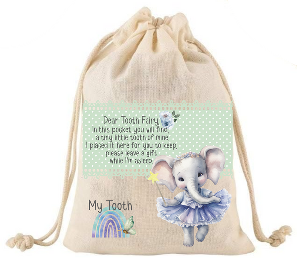 Tooth Fairy Elephant with Quote - DTF Transfer