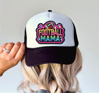 Football Mama - Trucker Hat Patch - Faux Embroidered