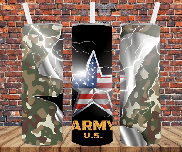 Patriotic Army - Tumbler Wrap - Sublimation Transfers