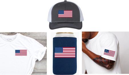 4 pack American Flags - DTF Transfer