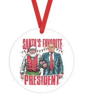 Santa's Favorite President  - Christmas Ornament -  UV DTF Decals