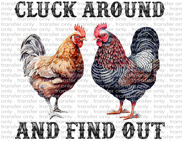 Cluck Around & Find Out - Waterslide, Sublimation Transfers