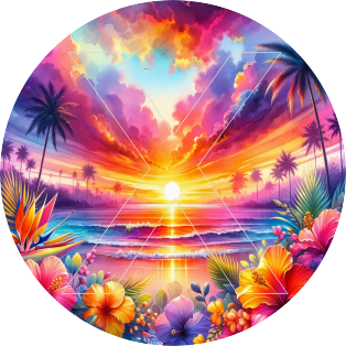 Tropical Paradise - Round Template Transfers for Coasters