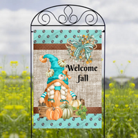 Welcome Fall Gnome - Garden Flag Sublimation Transfers