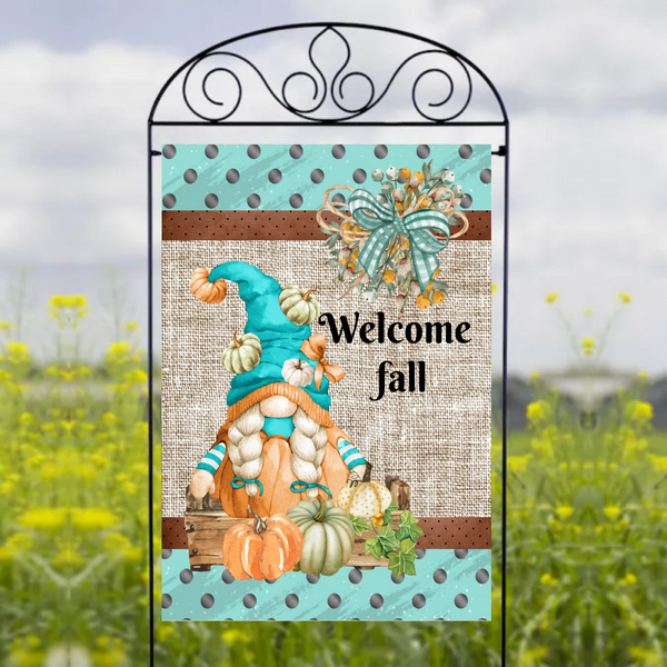 Welcome Fall Gnome - Garden Flag Sublimation Transfers