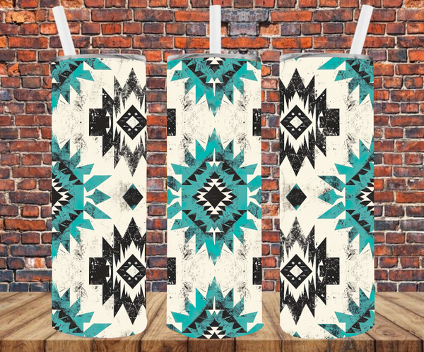 Western Aztec Pattern - Tumbler Wrap - Sublimation Transfers