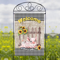 Welcome Country Pig - Garden Flag Sublimation Transfers