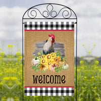 Country Rooster - Garden Flag Sublimation Transfers