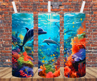 Dolphins - Tumbler Wrap - Sublimation Transfers