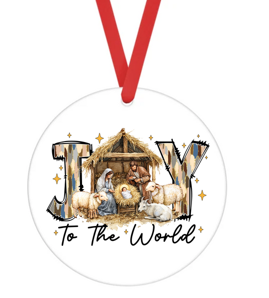 Joy To The World - Christmas Ornament -  UV DTF Decals