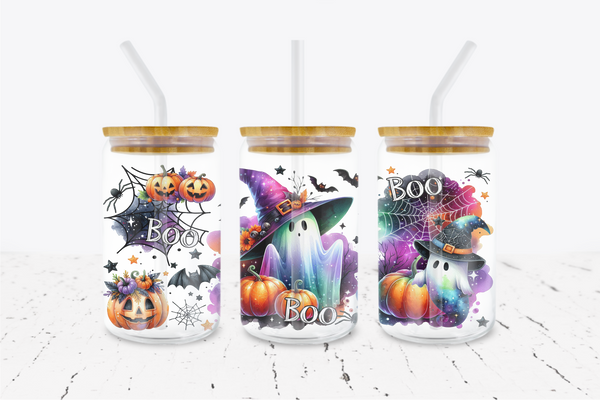 Boo Ghost - 16 oz Libbey Glass Can Wrap