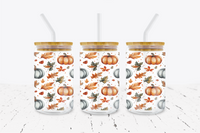 Scattered Pumpkins - 16 oz Libbey Glass Can Wrap