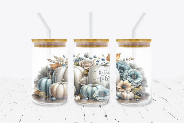 Hello Fall - 16 oz Libbey Glass Can Wrap