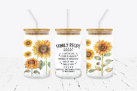 Family Recipe - 16 oz Libbey Glass Can Wrap