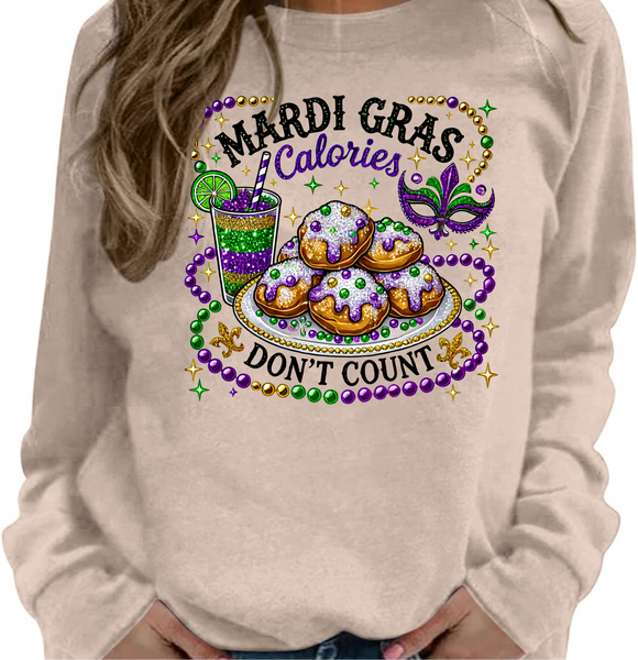 Mardi Gras Calories Don't Count - DTF Transfer