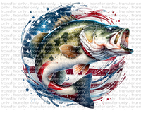 American Flag & Fish - Waterslide, Sublimation Transfers