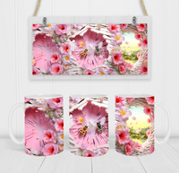 3D Honeybees - Coffee Mug Wrap - Sublimation Transfers