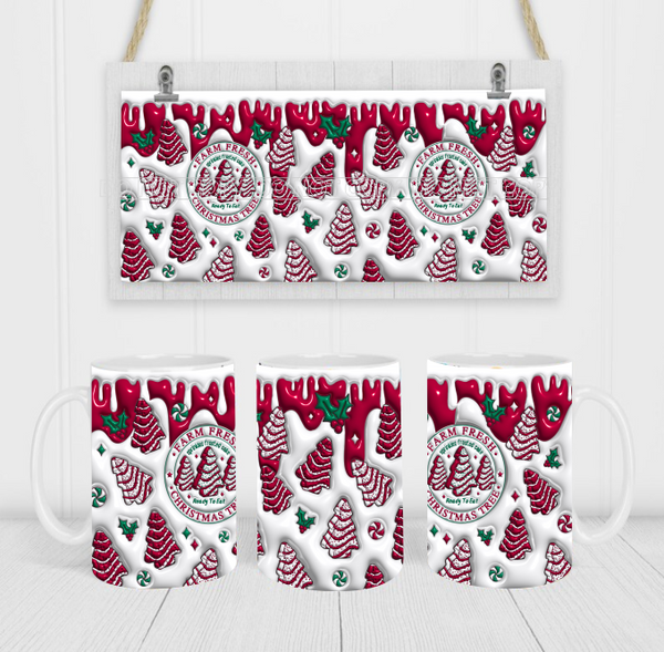 Christmas Snack Cakes - Coffee Mug Wrap - Sublimation Transfers