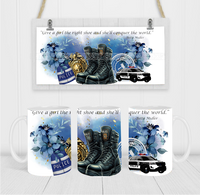 Give A Girl The Right Pair Of Shoes & She Will Conquer The World - Coffee Mug Wrap - Sublimation Transfers