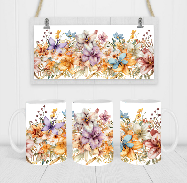 Floral - Coffee Mug Wrap - Sublimation Transfers