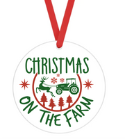 Christmas On The Farm - Christmas Ornament -  UV DTF Decals