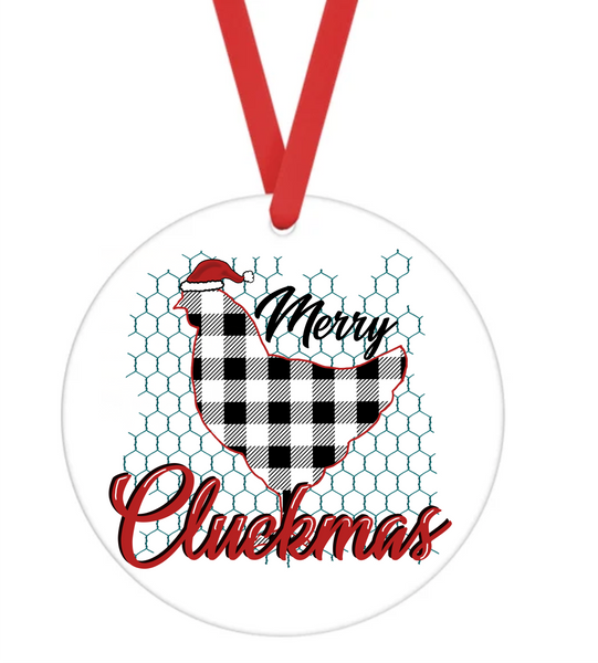 Merry Cluckmas - Christmas Ornament -  UV DTF Decals